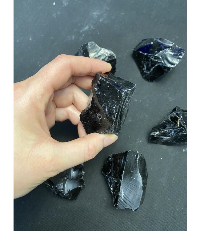 Rough Black Obsidian Size Small 500gr Bulk Pack
