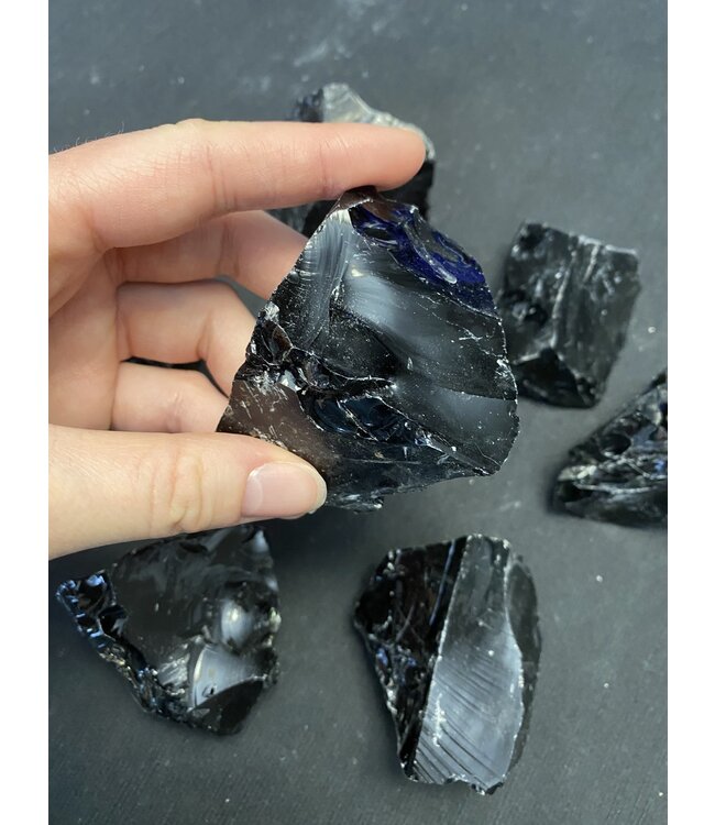 Rough Black Obsidian Size Small 500gr Bulk Pack