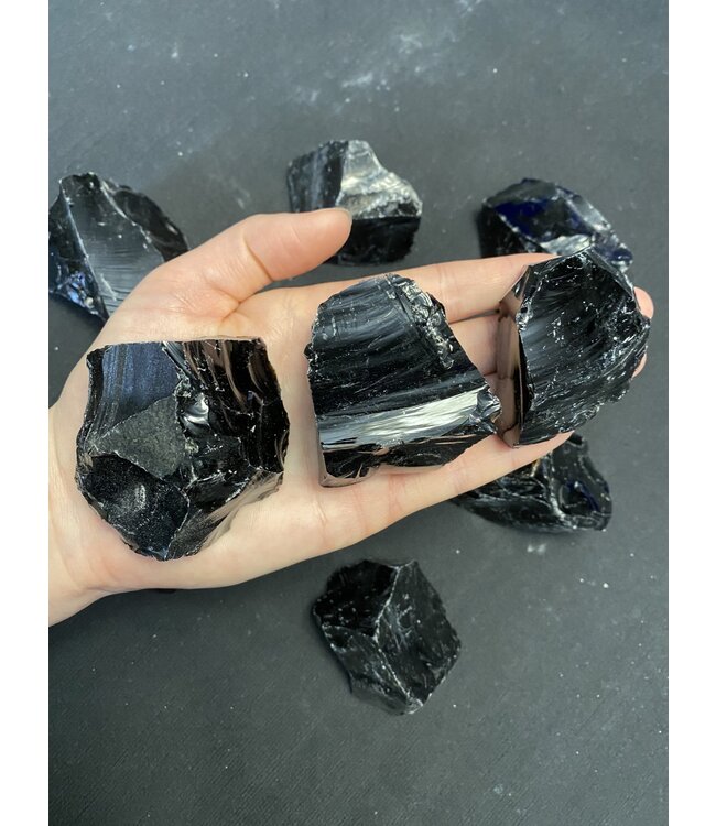 Rough Black Obsidian Size Small 500gr Bulk Pack