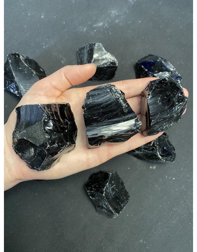 Rough Black Obsidian Size Small 500gr Bulk Pack - The Raw Rock
