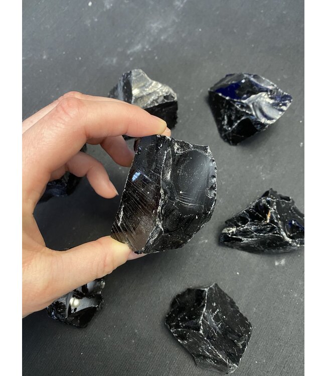 Rough Black Obsidian Size Small 500gr Bulk Pack