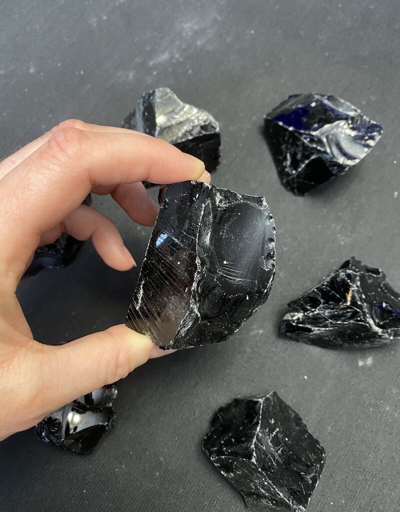 Rough Black Obsidian Size Small 500gr Bulk Pack