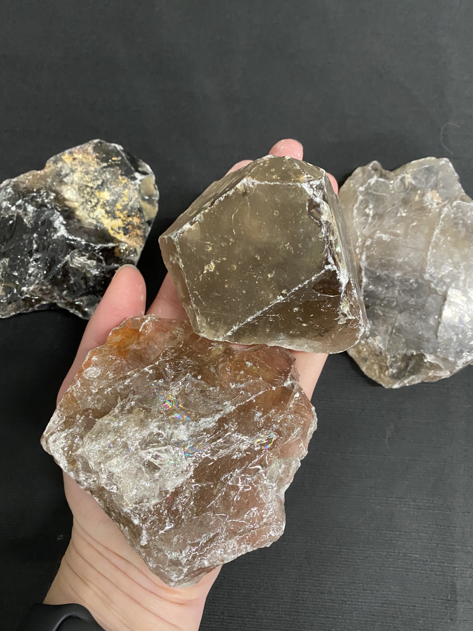 Large Smoky Quartz Rough Natural Stones, 2-4 Raw Smoky Quartz Crystals