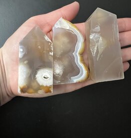 Flower Agate Point, 4-sided, Size Large [75-99gr]