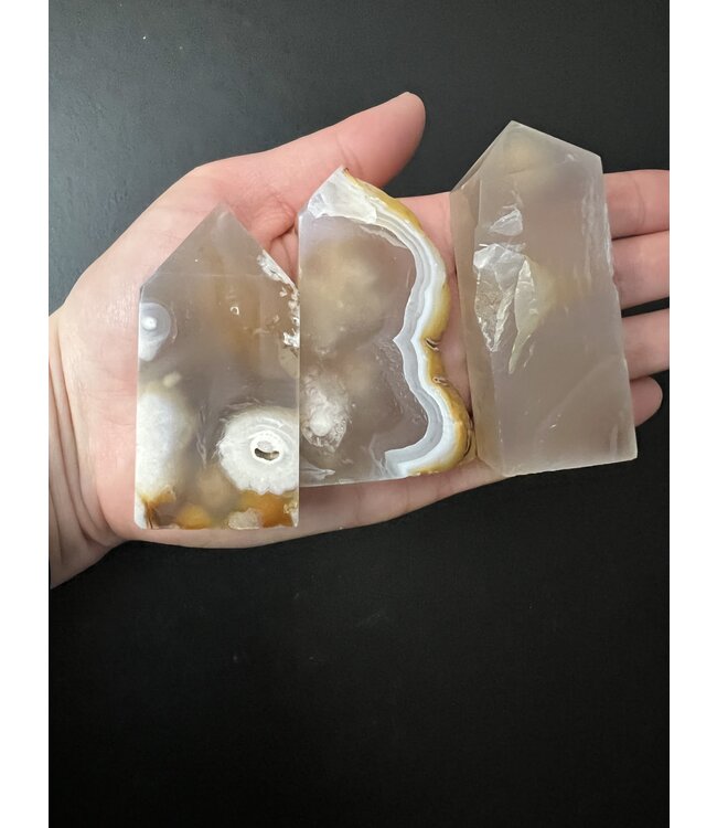 Flower Agate Point, 4-sided, Size Large [75-99gr]