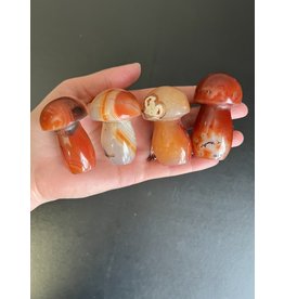 Carnelian Polished Mushroom Carving, Size X-Small [50-99gr]