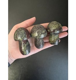 Dragon Bloodstone Mushroom Carving, Size Small [100-149gr]