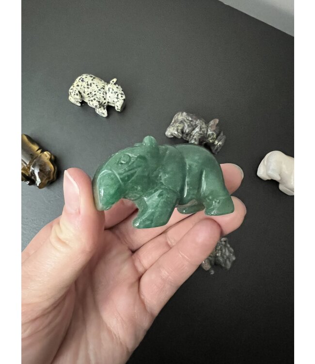 2" Hippo, Low Mouth, Carving, *disc.*