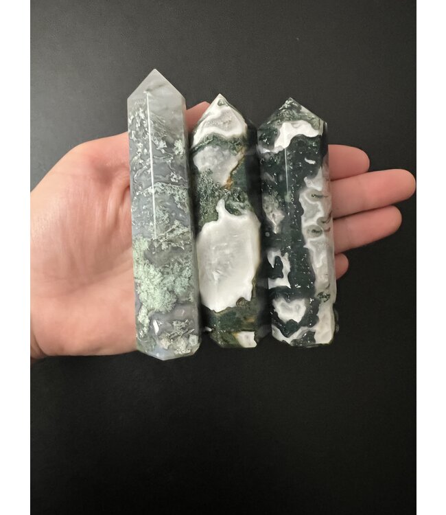 Moss Agate Point, Size X-Large [100-124gr]