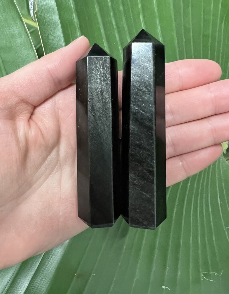 Silver Sheen Obsidian Point, Size Medium [50-74gr]