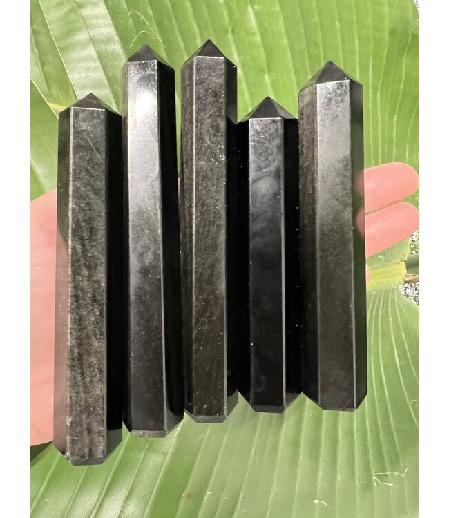 Silver Sheen Obsidian Point, Size Large [75-99gr]