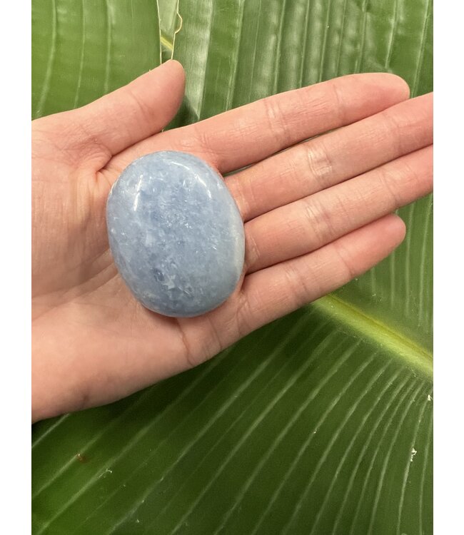 Blue Calcite Palm Stone, Size X-Small [50-74gr]