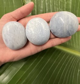 Blue Calcite Palm Stone, Size Small [75-99gr]