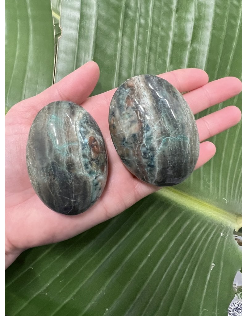 Chrysocolla Palm Stone, Size Large [125-149gr]