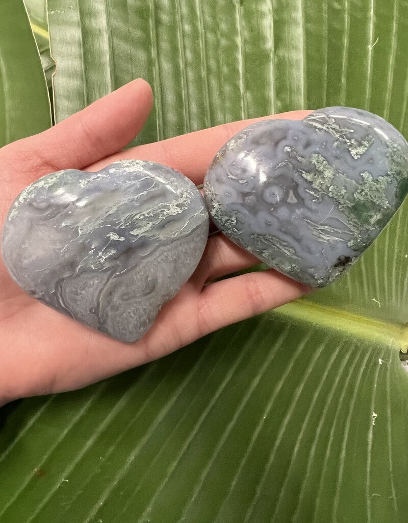 Moss Agate Heart, Size Large [125-149gr] *disc.*