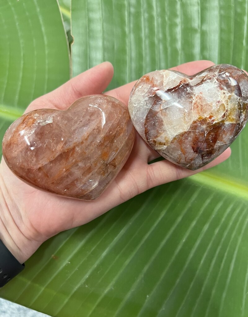 Red Hematoid/Fire Quartz Heart, Size Jumbo-Plus [225-249gr]