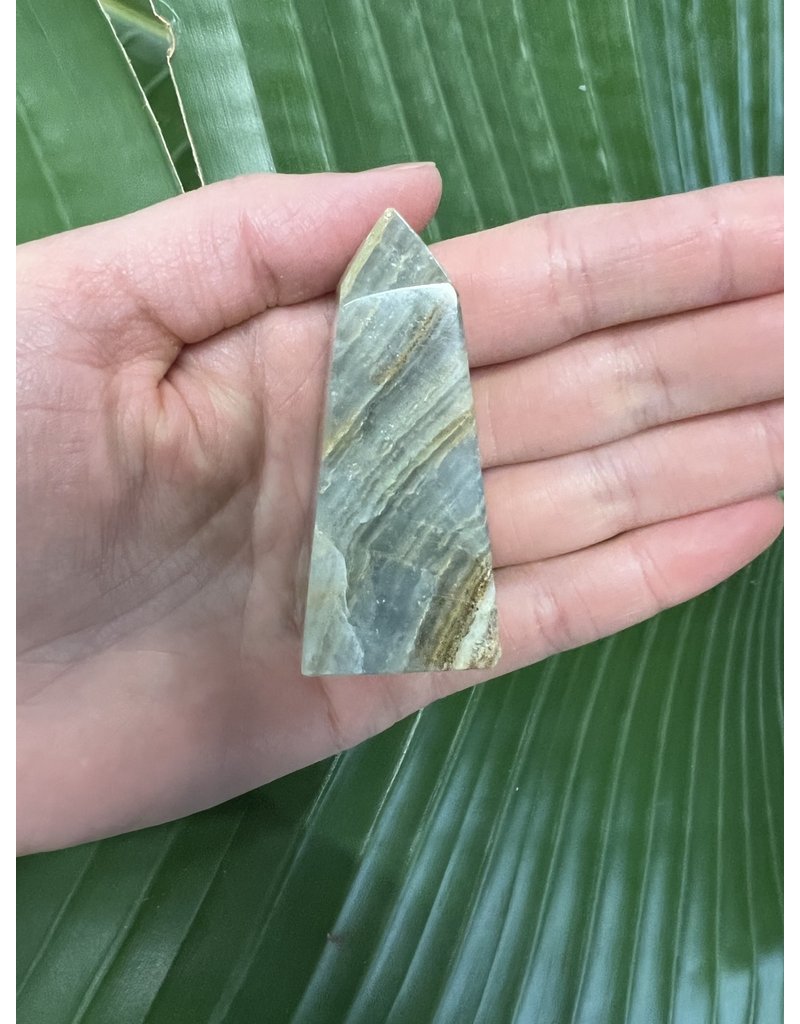 Blue Banded Calcite (Blue Onyx) Point, Size Medium [50-74gr]