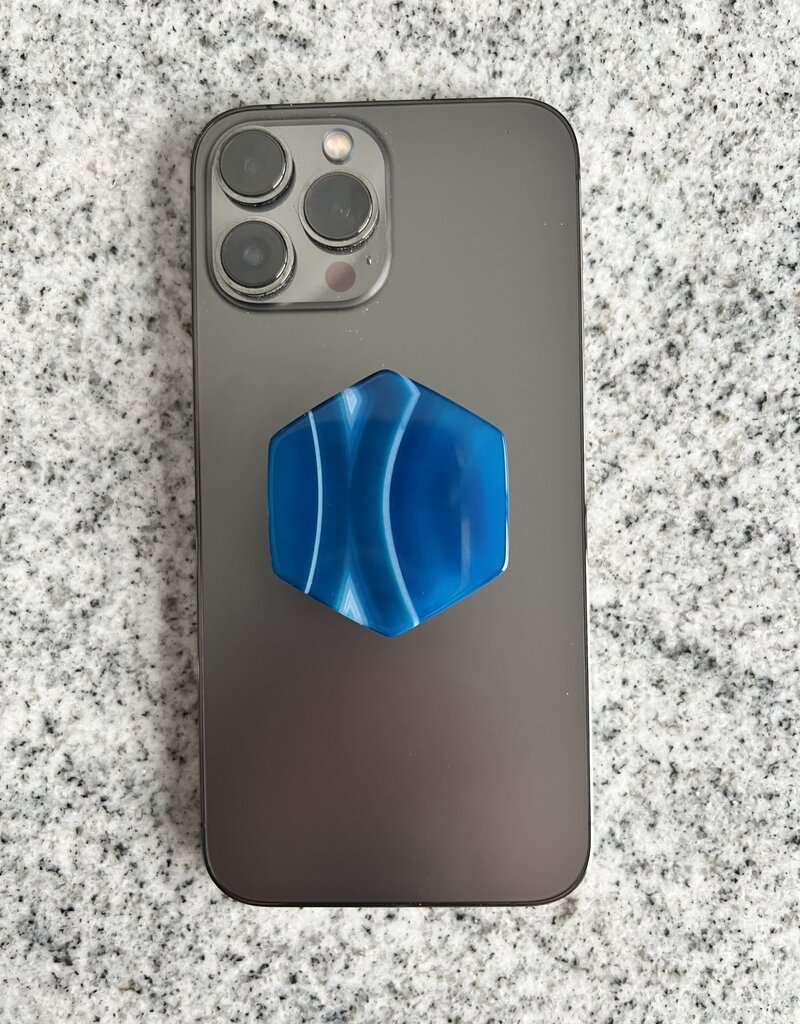 Blue Agate Hexagon Phone Grip *disc.*