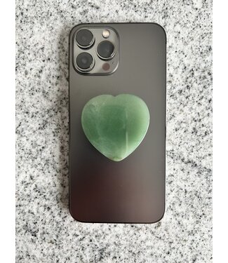 Green Aventurine Heart Phone Grip