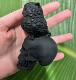 Black Obsidian Skull with Owl