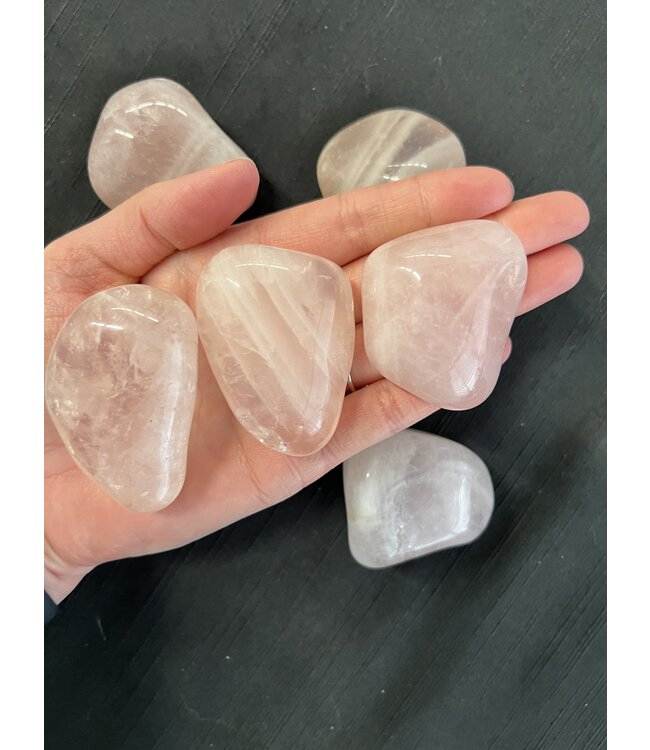 Rose Quartz Tumbled Stones, Polished Rose Quartz, Grade A; 4 sizes available, purchase individual or bulk