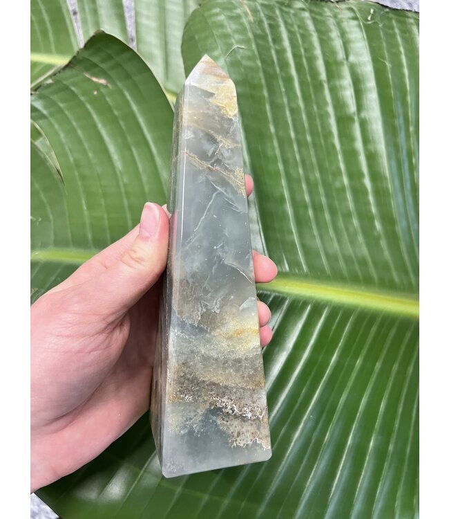 Blue Banded Calcite (Blue Onyx) Tower #17, 614gr, *disc.*