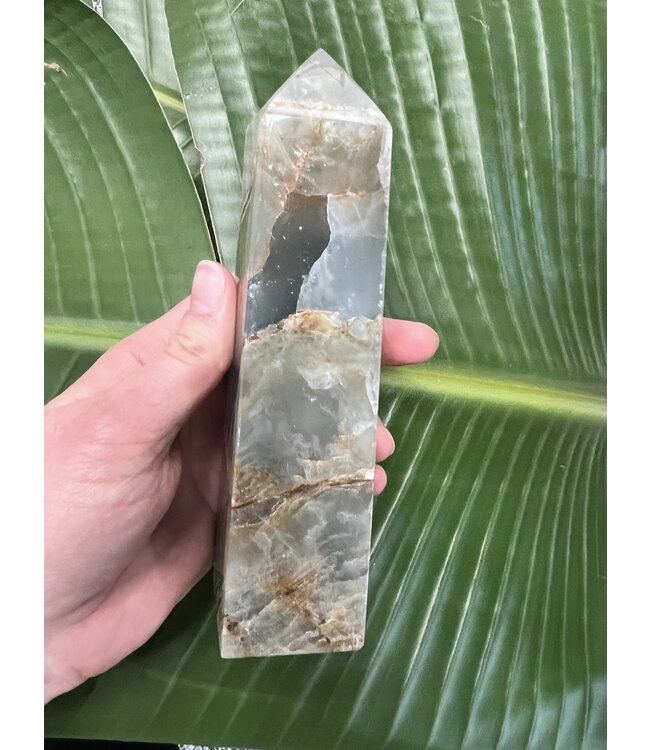 Blue Banded Calcite (Blue Onyx) Tower #19, 558gr, *disc.*