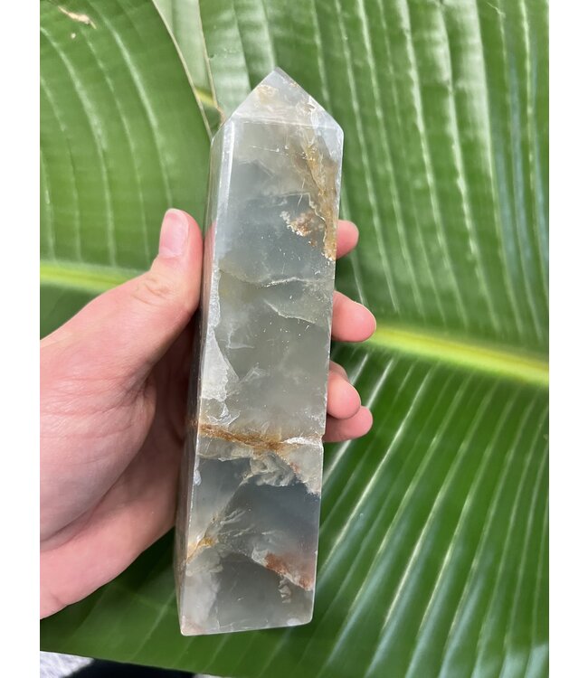 Blue Banded Calcite (Blue Onyx) Tower #19, 558gr, *disc.*