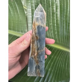 Blue Banded Calcite (Blue Onyx) Tower #21, 390gr