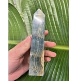 Blue Banded Calcite (Blue Onyx) Tower #27, 390gr