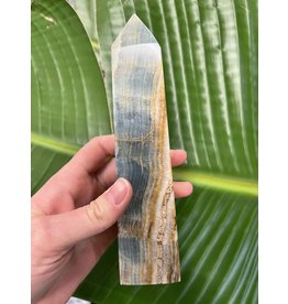 Blue Banded Calcite (Blue Onyx) Tower #28, 584gr