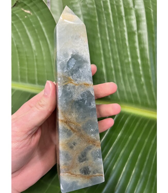 Blue Banded Calcite (Blue Onyx) Tower #28, 584gr, *disc.*