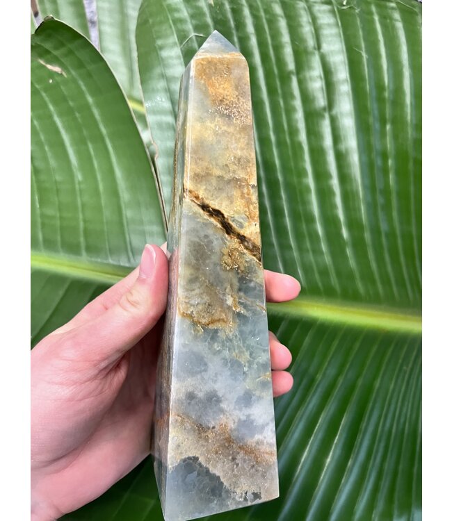 Blue Banded Calcite (Blue Onyx) Tower #29, 712gr, *disc.*