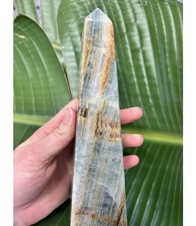 Blue Banded Calcite (Blue Onyx) Tower #29, 712gr, *disc.*