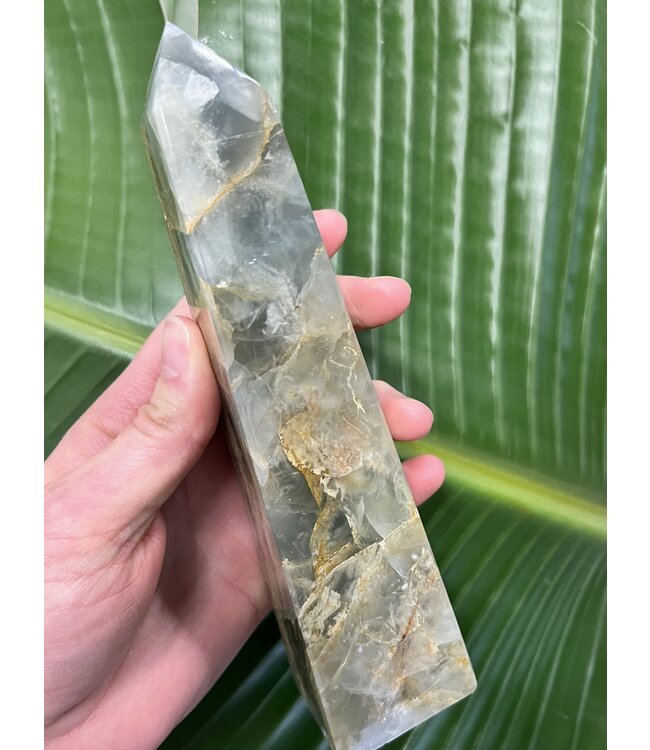 Blue Banded Calcite (Blue Onyx) Tower #34, 518gr, *disc.*