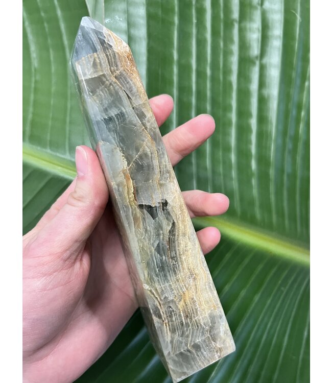 Blue Banded Calcite (Blue Onyx) Tower #34, 518gr, *disc.*