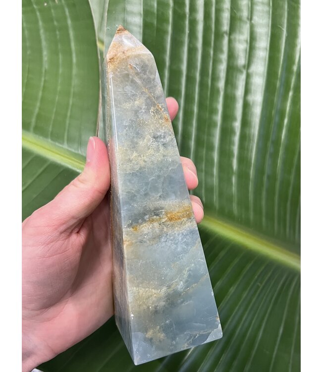 Blue Banded Calcite (Blue Onyx) Tower #37, 668gr, *disc.*