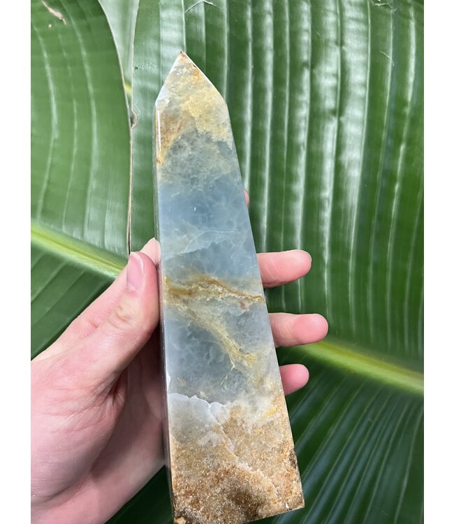 Blue Banded Calcite (Blue Onyx) Tower #37, 668gr, *disc.*