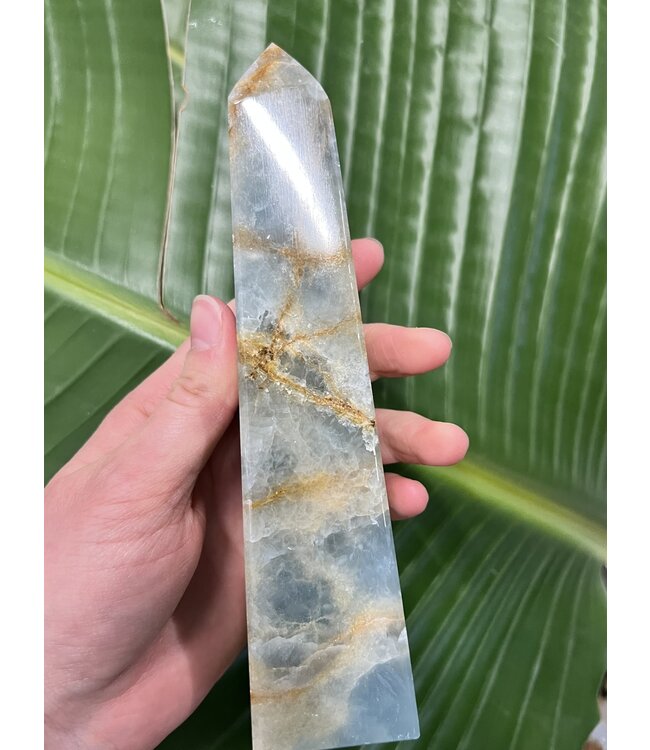 Blue Banded Calcite (Blue Onyx) Tower #38, 524gr, *disc.*