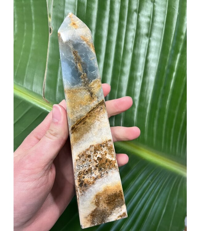 Blue Banded Calcite (Blue Onyx) Tower #38, 524gr, *disc.*