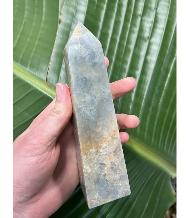 Blue Banded Calcite (Blue Onyx) Tower #40, 476gr, *disc.*