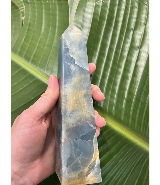 Blue Banded Calcite (Blue Onyx) Tower #42, 594gr, *disc.*