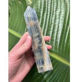 Blue Banded Calcite (Blue Onyx) Tower #43, 478gr