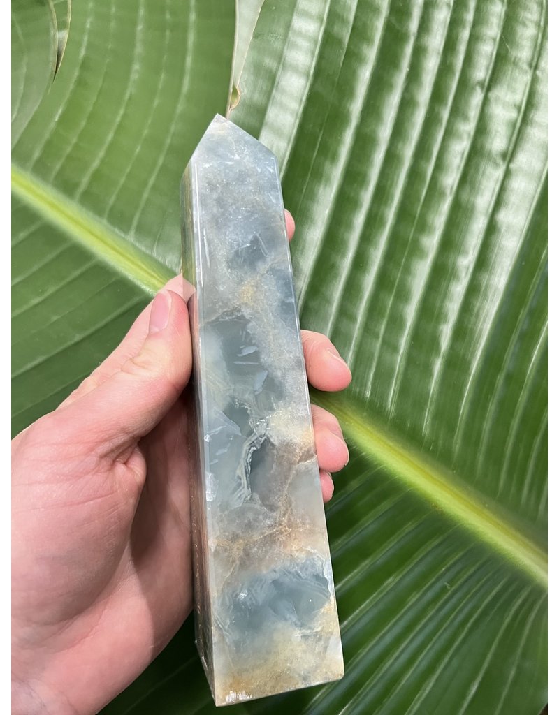 Blue Banded Calcite (Blue Onyx) Tower #43, 478gr
