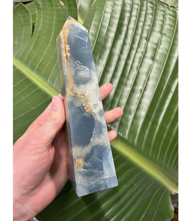 Blue Banded Calcite (Blue Onyx) Tower #51, 662gr, *disc.*