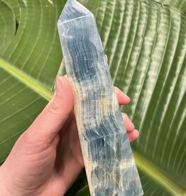 Blue Banded Calcite (Blue Onyx) Tower #56, 798gr, *disc.*