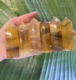 Yellow Fluorite/Yellow with Purple Fluorite Point, Size Large [75-99gr]