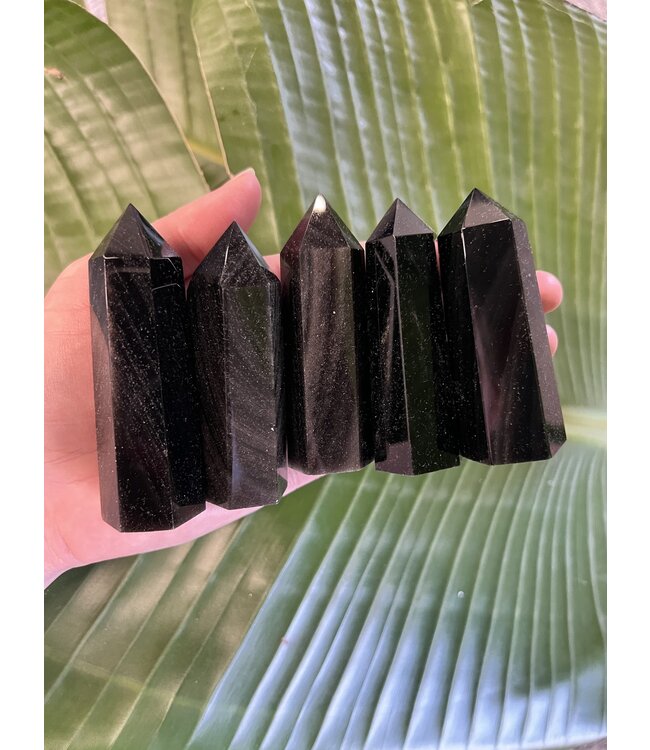 Silver Sheen Obsidian Point, Size Large [75-99gr]
