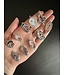 Natural Agate Geode Links, Brass Silver, 26-54mm x 14.5-30mm 1 Pack