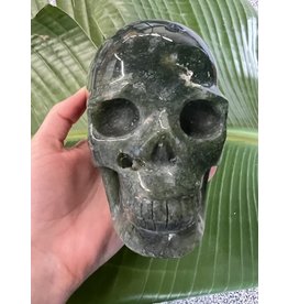 Moss Agate Large Skull #4, 1522gr, *disc.*